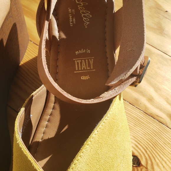 Never Worn! Harvest yellow suede wedge sandals - Picture 6 of 8